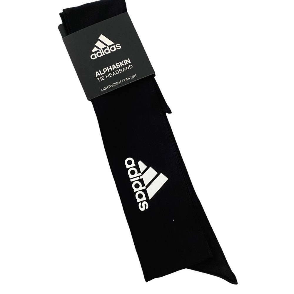 Adidas Alphaskin Tie Tennis Headband Black and White One Size